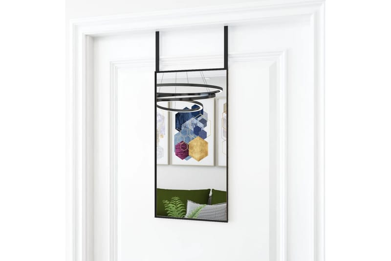 beBasic Dørspeil svart 30x60 cm glass og aluminium - Svart - Innredning - Speil - Dørspeil