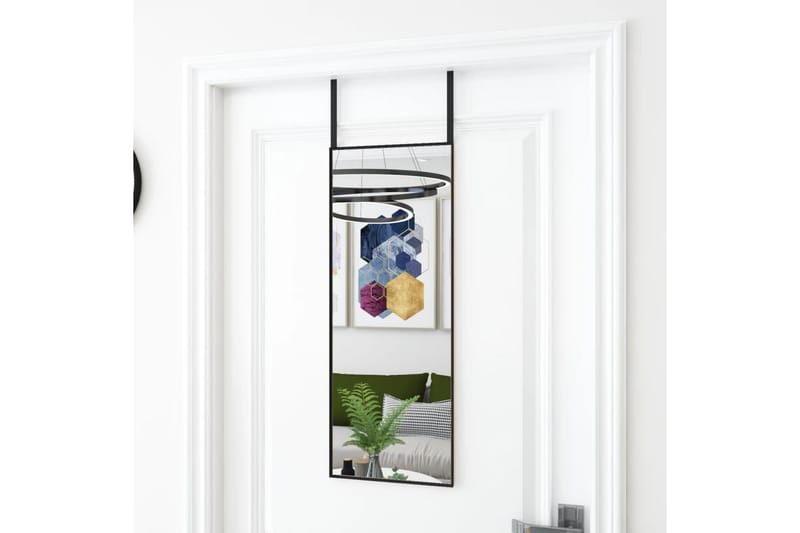 beBasic Dørspeil svart 30x80 cm glass og aluminium - Svart - Innredning - Speil - Dørspeil