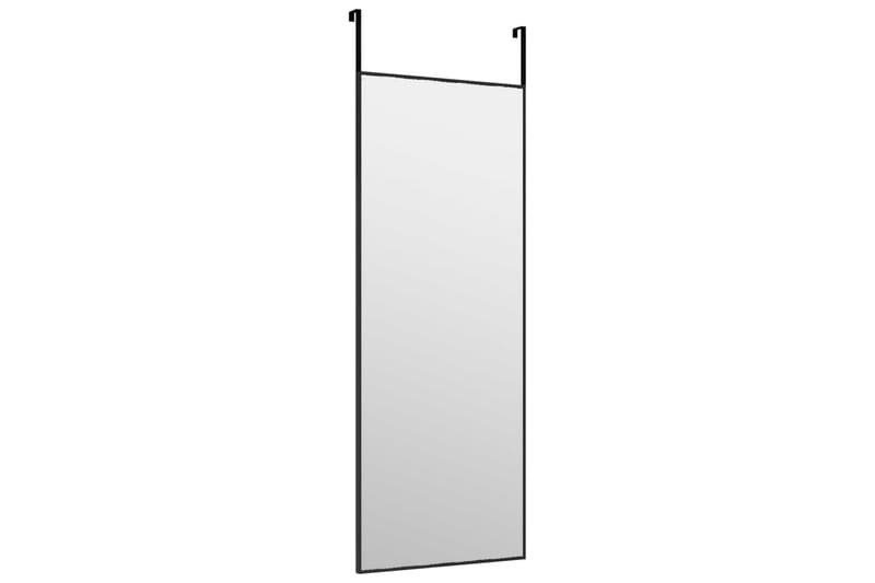 beBasic Dørspeil svart 30x80 cm glass og aluminium - Svart - Dørspeil