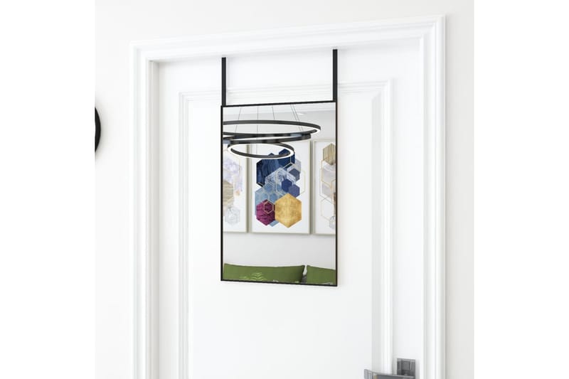 beBasic Dørspeil svart 40x60 cm glass og aluminium - Svart - Innredning - Speil - Dørspeil