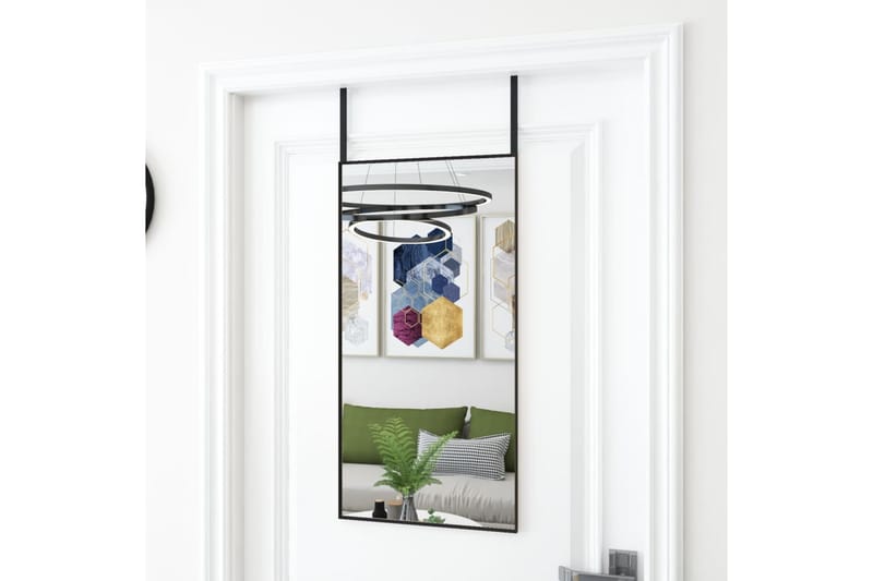beBasic Dørspeil svart 40x80 cm glass og aluminium - Svart - Innredning - Speil - Dørspeil