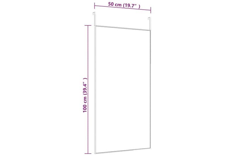 beBasic Dørspeil svart 50x100 cm glass og aluminium - Svart - Innredning - Speil - Dørspeil