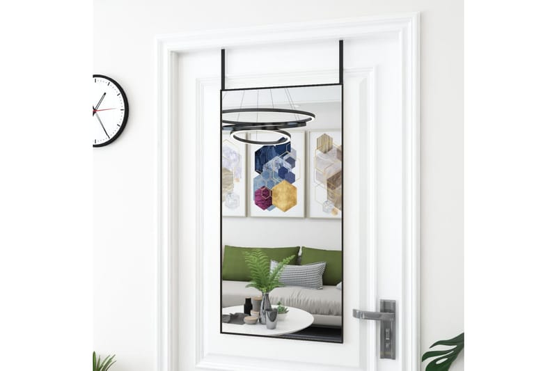 beBasic Dørspeil svart 50x100 cm glass og aluminium - Svart - Innredning - Speil - Dørspeil