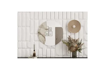 Buhem Vegghengt Speil Rund 60 cm - Beige - Innredning - Speil - Veggspeil