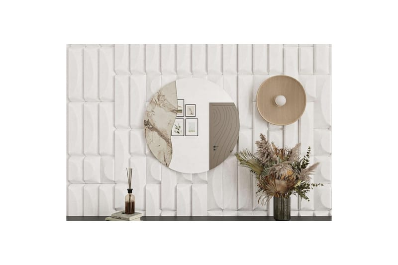Buhem Vegghengt Speil Rund 60 cm - Beige - Innredning - Speil - Veggspeil