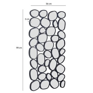 Corano Veggspeil 56x99 cm Organisk Asymmetrisk - Svart og sølvfarget - Innredning - Speil - Veggspeil