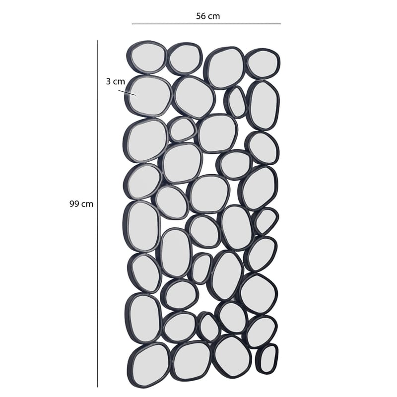 Corano Veggspeil 56x99 cm Organisk Asymmetrisk - Svart og sølvfarget - Innredning - Speil - Veggspeil