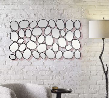 Corano Veggspeil 56x99 cm Organisk Asymmetrisk - Svart og sølvfarget - Innredning - Speil - Veggspeil