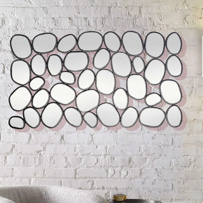 Corano Veggspeil 56x99 cm Organisk Asymmetrisk - Svart og sølvfarget - Innredning - Speil - Veggspeil