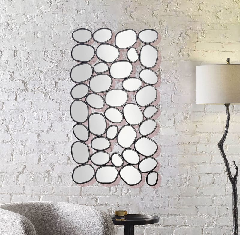 Corano Veggspeil 56x99 cm Organisk Asymmetrisk - Svart og sølvfarget - Innredning - Speil - Veggspeil