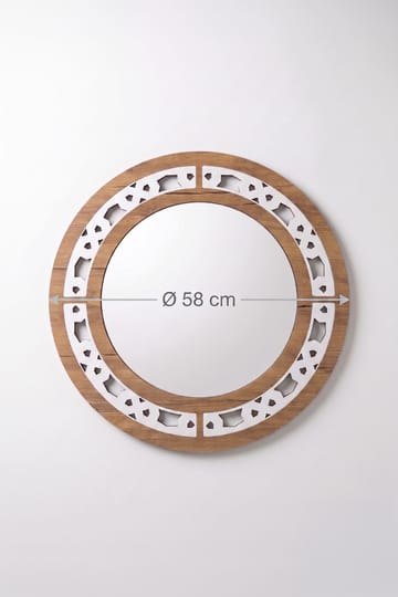 Dekorativt speil i tre Homitis Armona speil (Ø58 cm) wenge - Innredning - Speil - Veggspeil