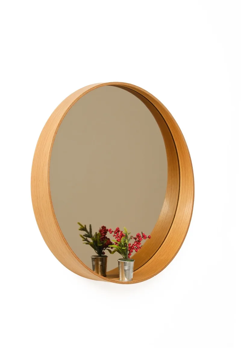 Dekorativt speil Wallxpert Bias (50 x 50 x 5 cm) Eik, Eik