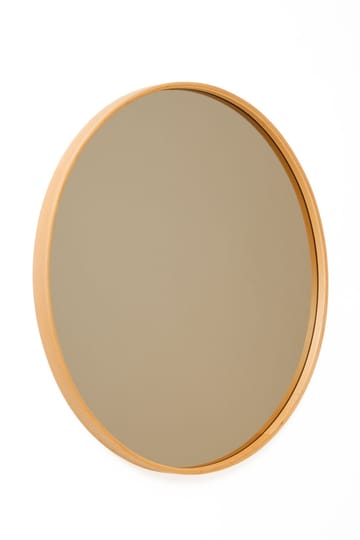 Dekorativt speil Wallxpert Circle (50 x 50 x 4 cm) eik - Hvit ramme med eikedetaljer - Innredning - Speil - Veggspeil
