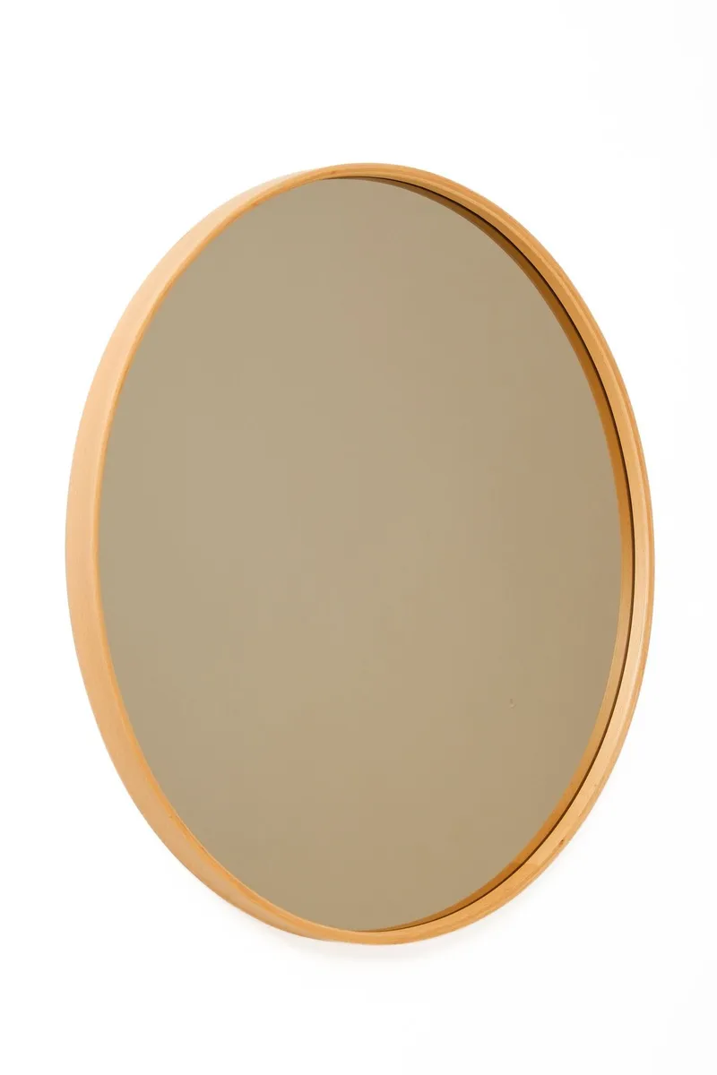 Dekorativt speil Wallxpert Circle (90 x 90 x 4 cm) Eik - Eik - Innredning - Speil - Veggspeil