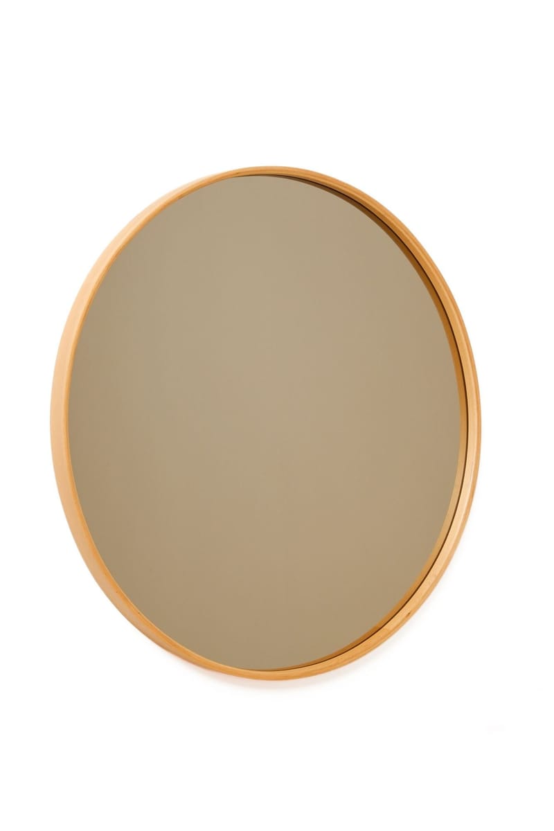 Dekorativt speil Wallxpert Circle (90 x 90 x 4 cm) Eik - Eik - Innredning - Speil - Veggspeil