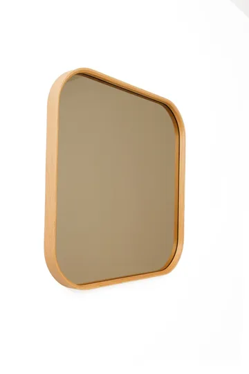 Dekorativt speil Wallxpert Square (50 x 50 x 4 cm) Eik - Hvit ramme med eikedetaljer - Innredning - Speil - Veggspeil