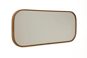 Dekorativt speil Wallxpert Zaha (103 x 42 x 4 cm) Valnøtt - Hvit ramme med valnøttdetaljer - Innredning - Speil - Veggspeil