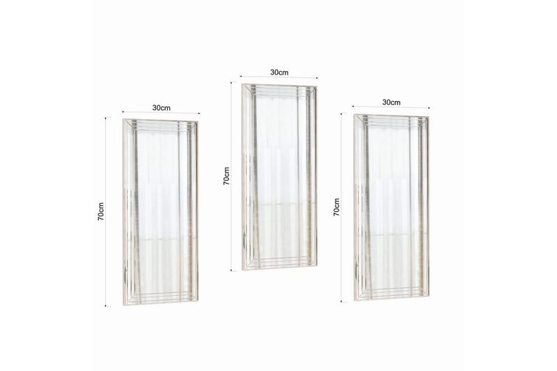 Dekorativt speilsett (3 deler) Heba Neom Transparent - Multifarget - Innredning - Speil - Veggspeil