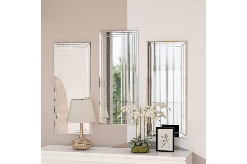 Dekorativt speilsett (3 deler) Heba Neom Transparent - Multifarget - Innredning - Speil - Veggspeil