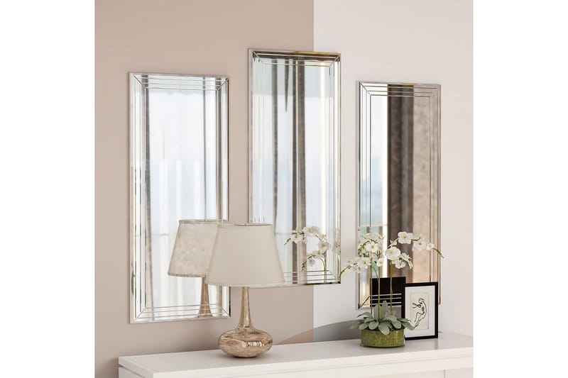 Dekorativt speilsett (3 deler) Heba Neom Transparent - Multifarget - Innredning - Speil - Veggspeil
