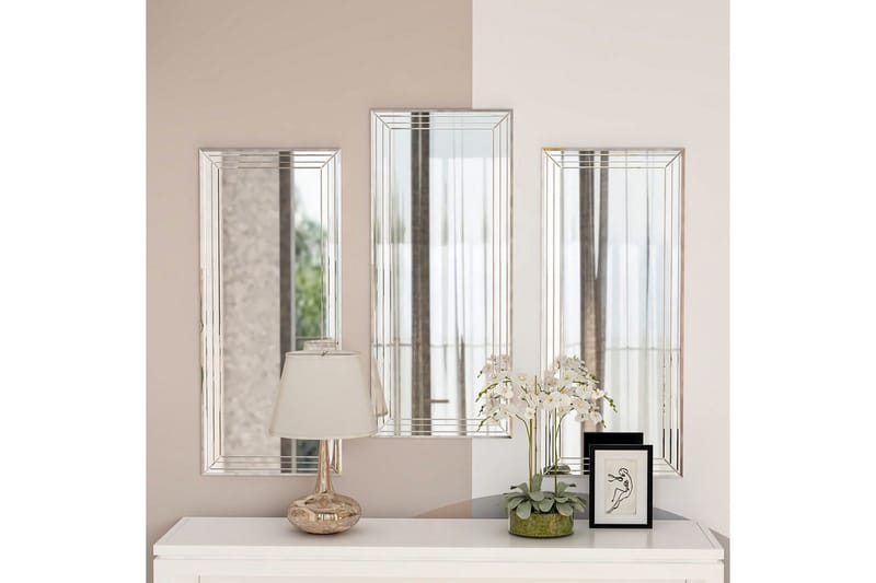 Dekorativt speilsett (3 deler) Heba Neom Transparent - Multifarget - Innredning - Speil - Veggspeil