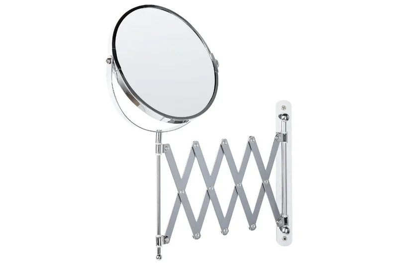 Förlängningsbar väggsminkspegel Beliani Yvelines Silver - Innredning - Speil - Sminkespeil