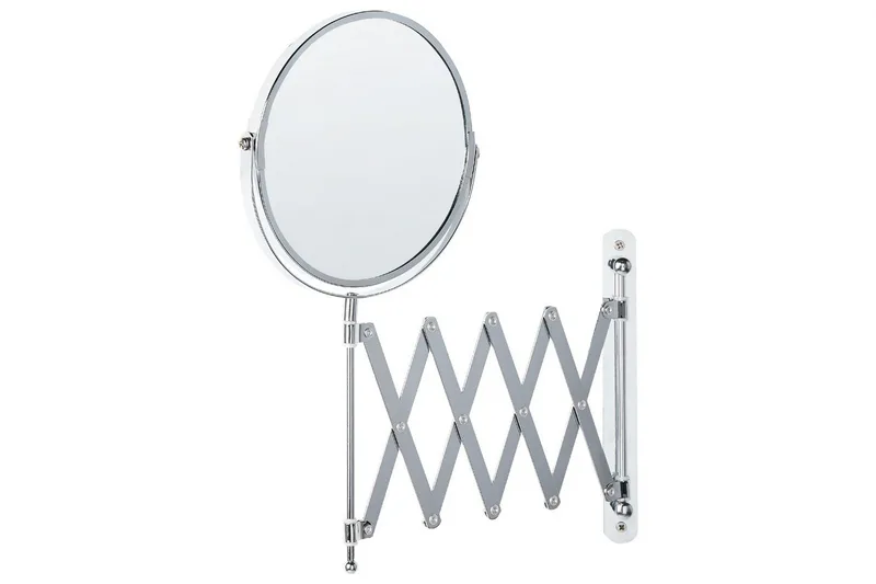 Förlängningsbar väggsminkspegel Beliani Yvelines Silver - Innredning - Speil - Sminkespeil