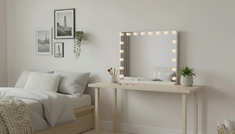 Glow Stor Sminkespeil 80 cm med belysning lamper - Hollywood speil med USB-lading - Hvit - Innredning - Speil - Sminkespeil