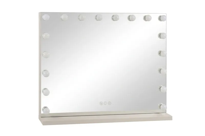 Glow Stort sminkespeil 80 cm med belysning - Beige - Innredning - Speil - Speil med belysning