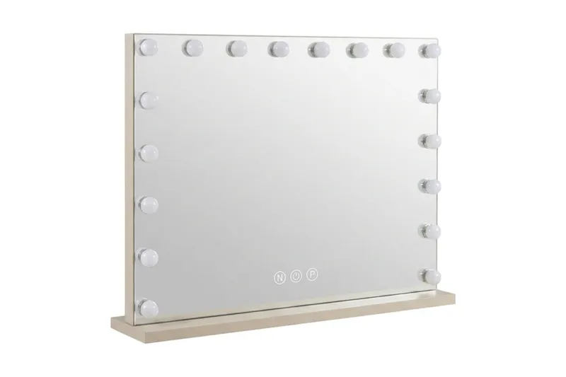 Glow Stort sminkespeil 80 cm med belysning - Beige - Innredning - Speil - Speil med belysning