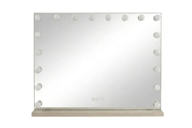 Glow Stort sminkespeil 80 cm med belysning, Beige