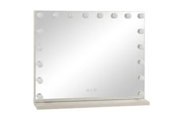 Glow Stort sminkespeil 80 cm med belysning og lamper – Hollywood-speil med USB-lading - Beige - Innredning - Speil - Speil med belysning
