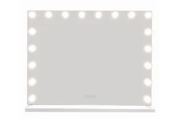 Glow stort sminkespeil 80 cm med belysning og lamper – Hollywood-speil med USB-lading - Hvit - Innredning - Speil - Speil med belysning