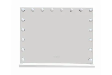 Glow stort sminkespeil 80 cm med belysning og lamper – Hollywood-speil med USB-lading - Hvit - Innredning - Speil - Speil med belysning