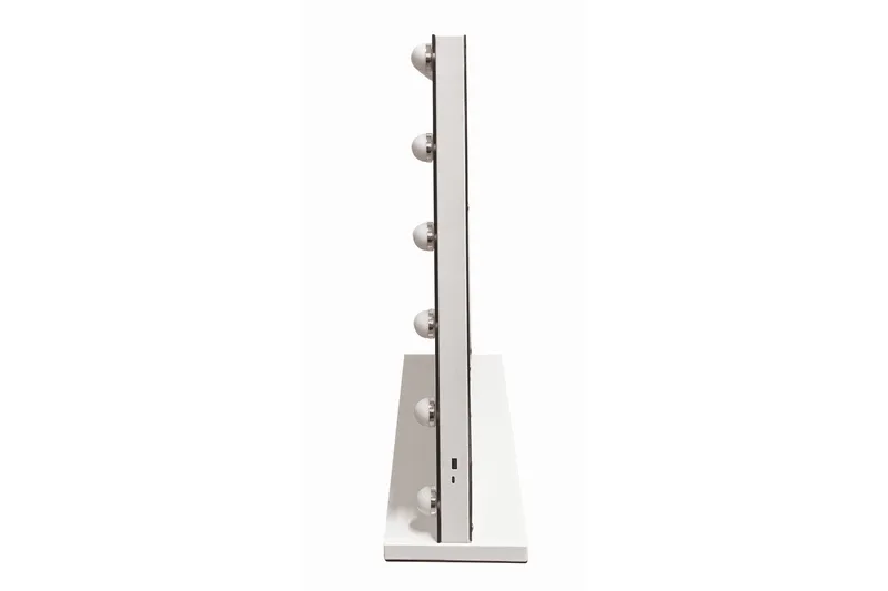 Glow Stort sminkespeil 80 cm med belysning og lamper – Hollywood-speil med USB-lading - Hvit - Innredning - Speil - Speil med belysning