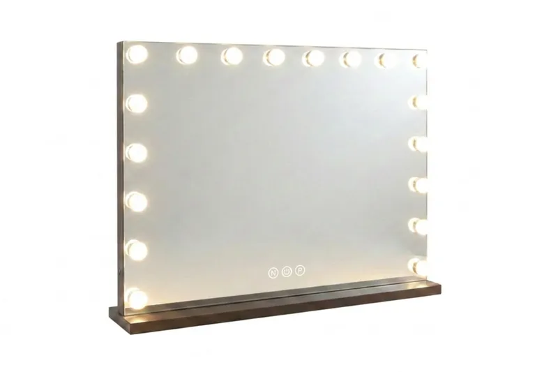 Glow Stort sminkespeil 80 cm med belysning og lamper – Hollywood-speil med USB-lading - Innredning - Speil - Speil med belysning