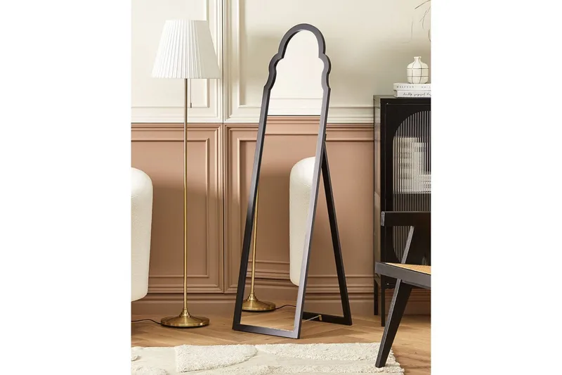 Golvspegel Beliani Chatillon Guld Black - Innredning - Speil - Helkroppsspeil