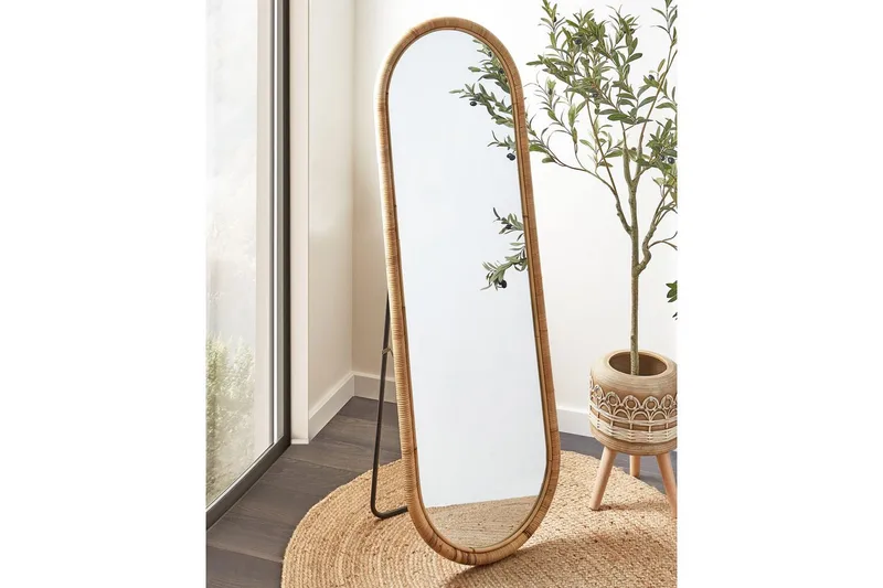 Golvspegel Beliani Montot Nature||Black - Innredning - Speil - Helkroppsspeil