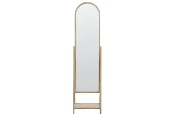 Golvspegel med hylla Beliani Chambery Light colored wood - Innredning - Speil - Helkroppsspeil