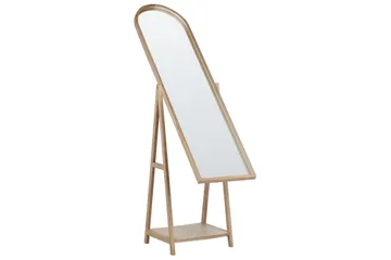Golvspegel med hylla Beliani Chambery Light colored wood - Innredning - Speil - Helkroppsspeil