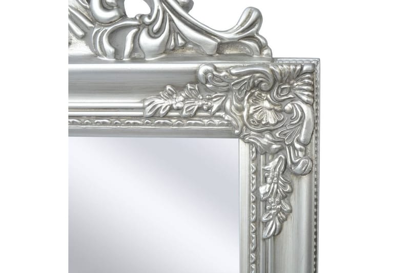 Frittstående speil barokkstil 160x40 cm sølv - Gulvspeil - Helkroppsspeil