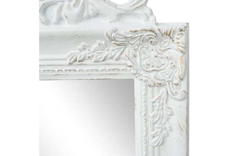 Frittstående speil barokstil 160x40 cm hvit - Helkroppsspeil - Gulvspeil