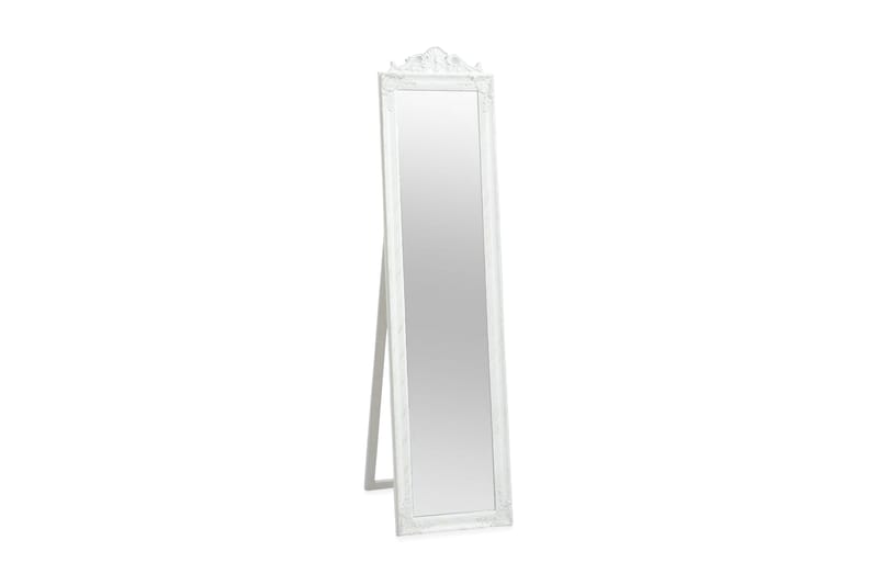 Frittstående speil barokstil 160x40 cm hvit - Gulvspeil