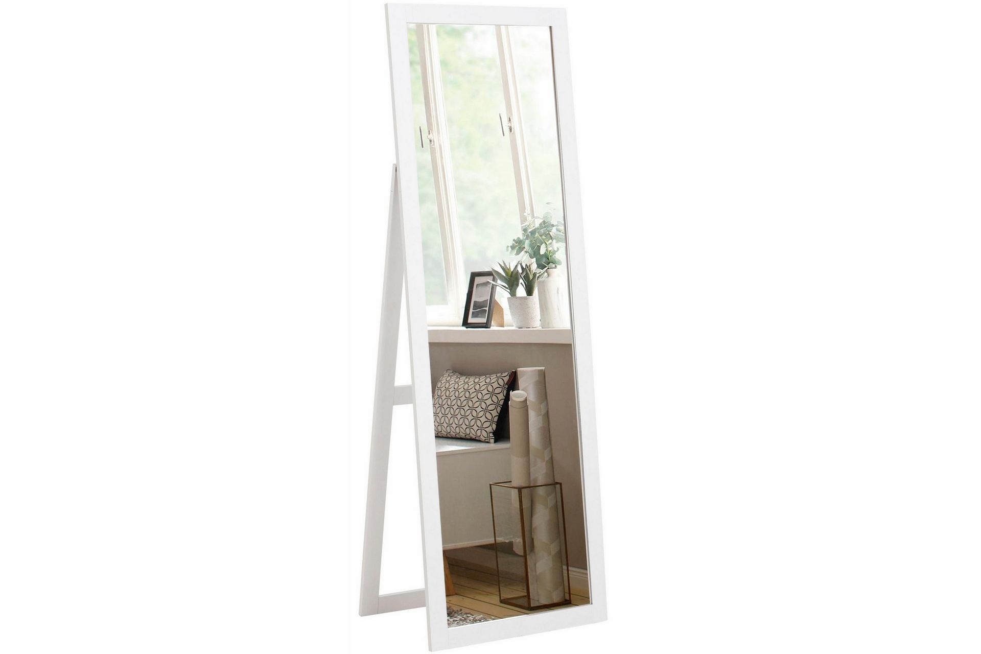Jacopo Speil 60 cm - Hvit / Brun - Innredning - Speil - Gulvspeil
