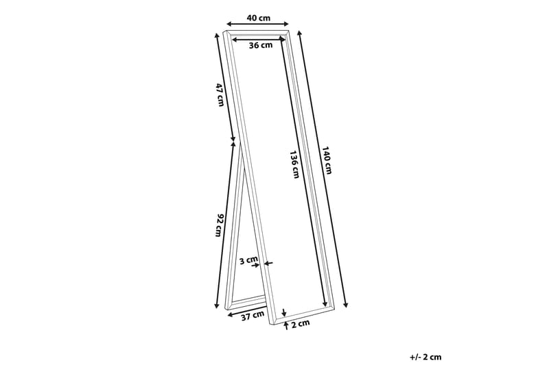 Moxey Speil 40x140 cm - Svart - Helkroppsspeil - Gulvspeil