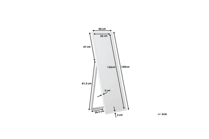 Torcy Speil 40 cm - Hvit - Innredning - Speil - Gulvspeil