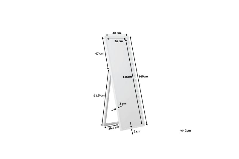 Torcy Speil 40 cm - Hvit - Innredning - Speil - Gulvspeil