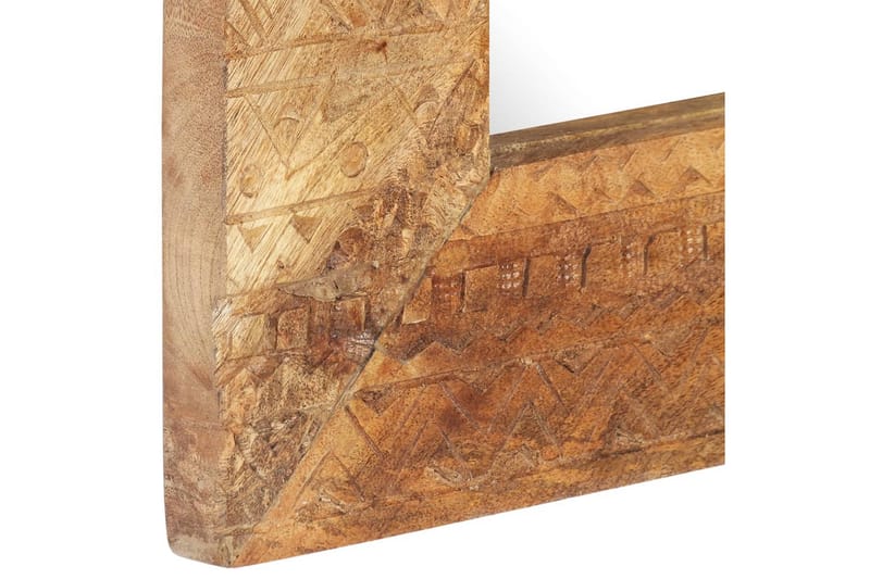 Håndskåret speil 110x50x11 cm heltre mango - Brun - Innredning - Speil - Veggspeil