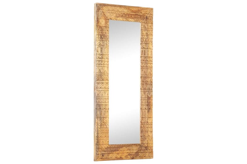 Håndskåret speil 110x50x11 cm heltre mango - Brun - Innredning - Speil - Veggspeil