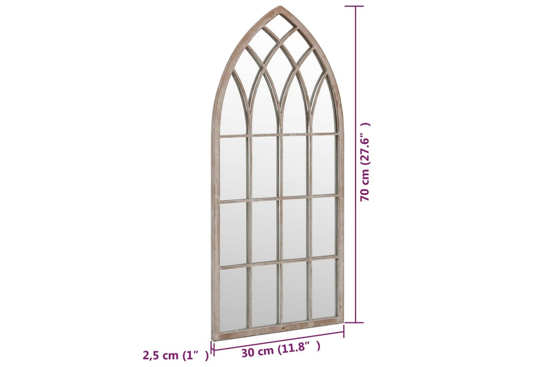 Hagespeil sand 70x30 cm for utendørs bruk jern - Krem - Innredning - Speil - Veggspeil